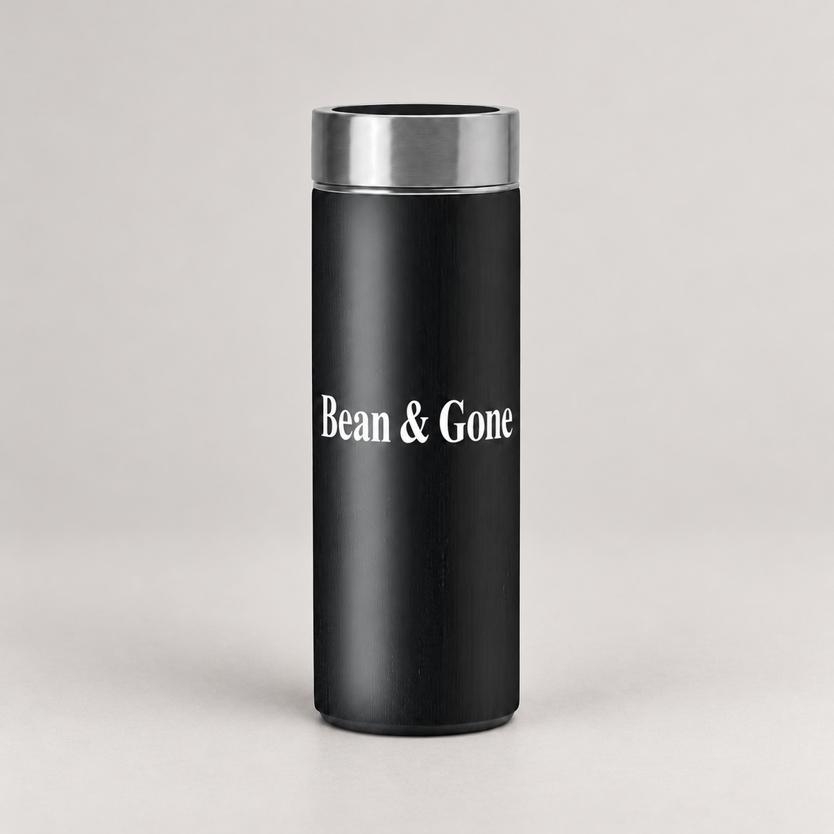 400ml Double-Wall Stainless Steel Water Bottle — warm grey background