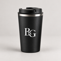 Bean & Gone BRACE Reusable Travel Cup — Black 350ml — B&G design mockup