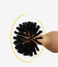 Wooden coffee cleaning brush detail 1